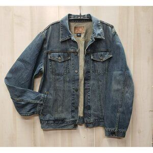 Vintage GAP Denim Jacket, 2003, Men's L, Medium Wash, 100% Cotton, Trucker Y2K